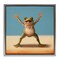 Stupell Industries Motivational Exercise Frog Floating Frame Design by Lucia Heffernan